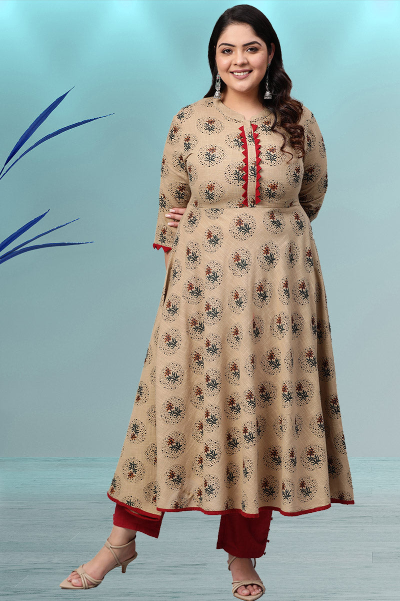 Melange floral print anarkali kurta best sale