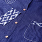 women embroidered a line denim kurta blue