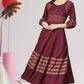 Rayon Gold Print Anarkali Kurta (Purple)