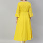  Cambric Cotton Golden Butti Printed Anarkali Kurta (Yellow)