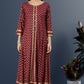 women rayon golden buti printed a line kurta