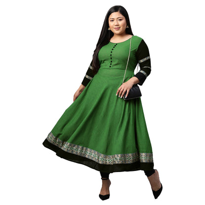 women cotton slub anarkali kurta