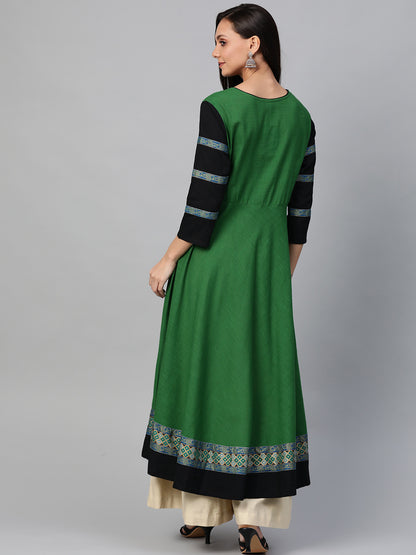 women cotton slub anarkali kurta