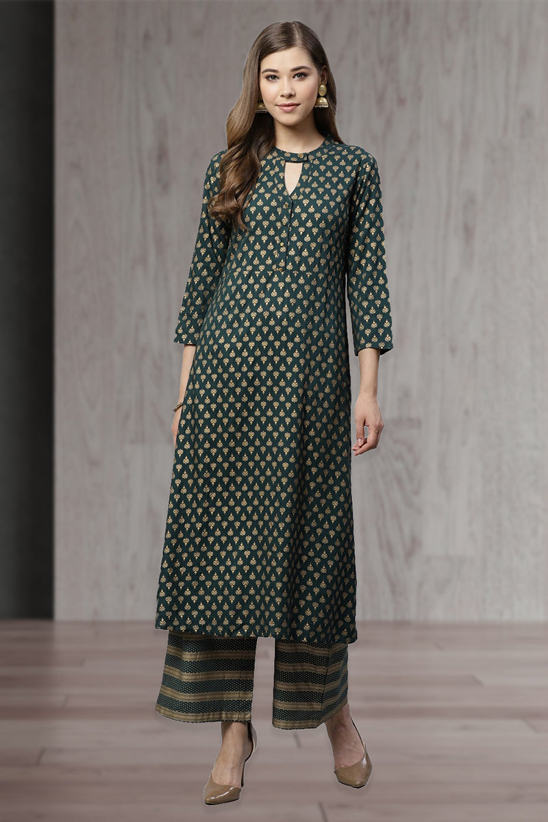 women kurta and palazzo set viscose blend