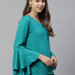  Rayon Checkered Printed Regular Top (RAMA GREEN)