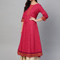  Cotton Slub Gold Printed Anarkali Kurta