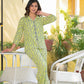 women floral printed night suit green 1