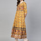  Rayon Floral Printed Anarkali Kurta (MUSTARD)