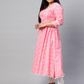 Cotton Floral Print Anarkali Kurta (PINK)