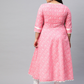 Cotton Floral Print Anarkali Kurta (PINK)