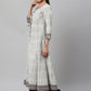  Cotton Slub Geomatrical Printed Anarkali Kurta