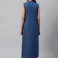  Denim Pintucks Sleeveless Straight Kurta