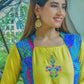 Rayon Geometric Print Embroidered Anarkali Kurta