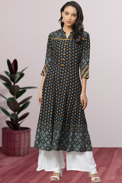 women plus size rayon floral printed anarkali kurta