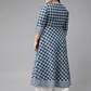 Cotton Floral Printed Anarkali Kurta Blue