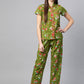  Floral  Printed Night Suit (Green)