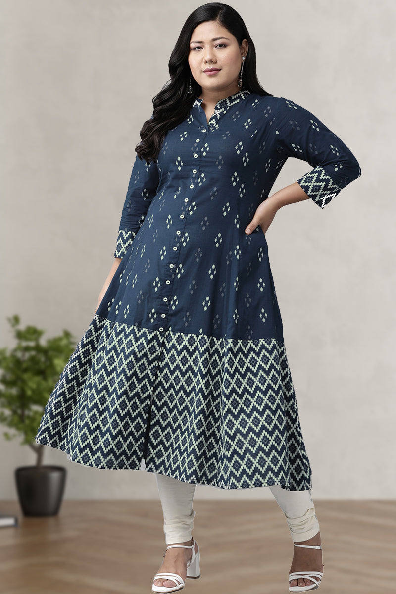 Buy online Ikat Printed A-line Kurta from Kurta Kurtis for Women by Flavido  for ₹799 at 20% off | 2024 Limeroad.com