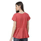 women rayon stripe printed regular top red