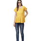  Rayon Stripe Printed Regular Top (Mustard)