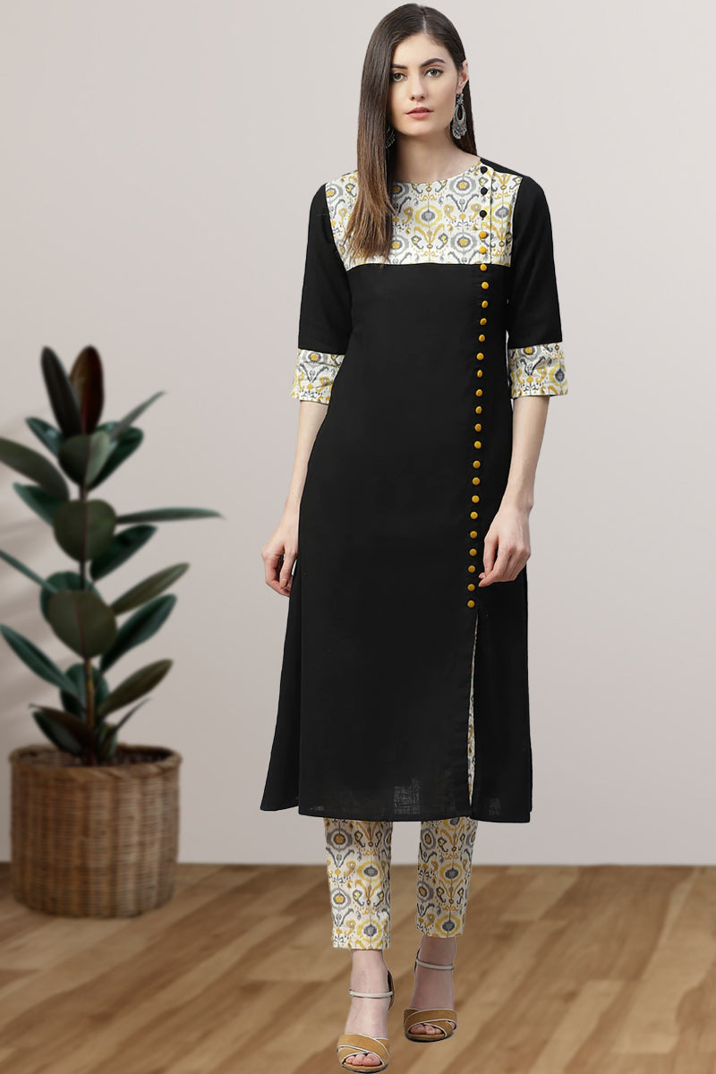 Women Cotton Floral Printed A-Line Kurta Set with Plazzo Pant – Mirchi  Fashion