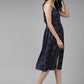 Rayon Stripe Printed Short Dress (Blue)
