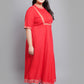 Rayon Pintucks Anarkali Kurta (Red)
