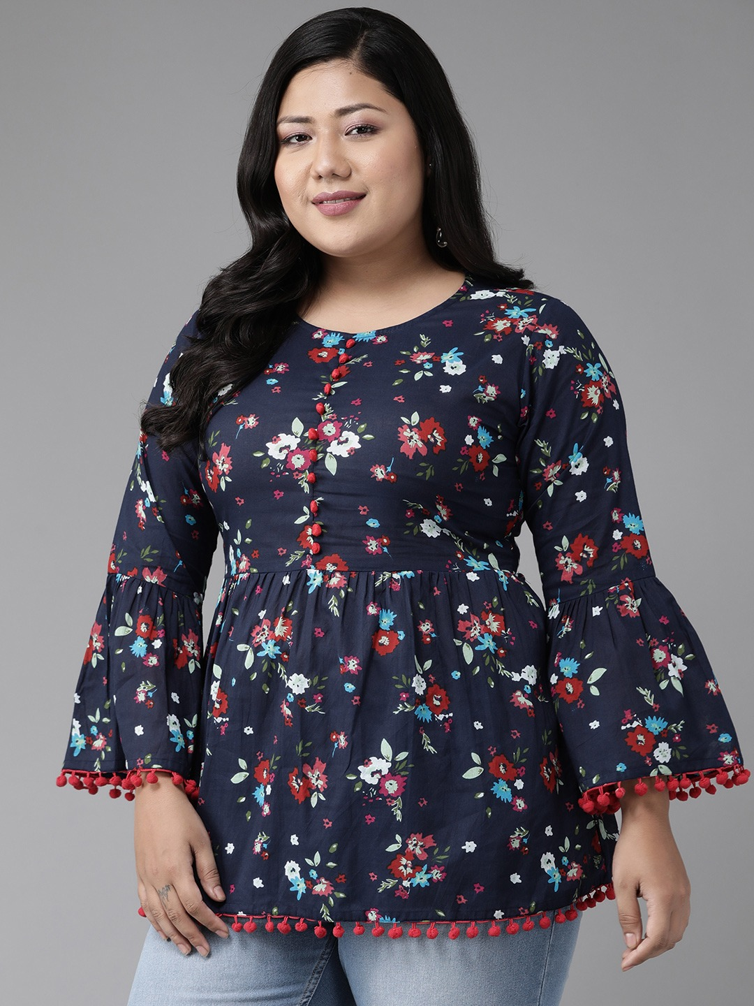 womens girls cotton slub solid top blue