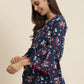 womens girls cotton slub solid top blue