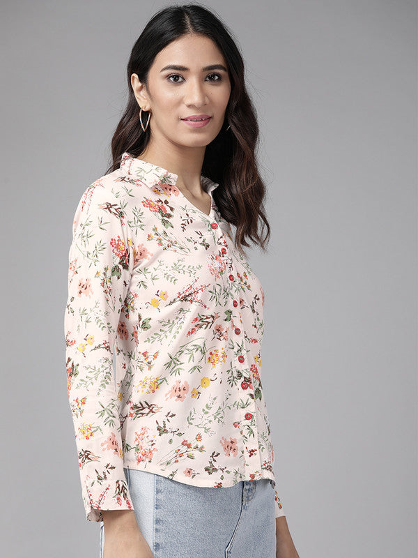 womens rayon floral printed shirt multi