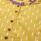 Cotton Ikat & Floral Printed Anarkali Kurta (Mustard)