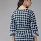 Cotton Floral Printed Regular Top(BLUE)