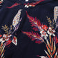 Hot Neck Floral Print A-line Dress(Blue)