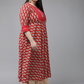 YASH GALLERY Women's Plus Size Floral Printed Anarkali Kurti (Maroon)