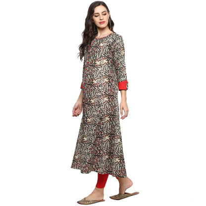 festive party floral print women kurti multicolor