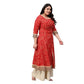 women bandhni print flared kurta red