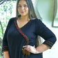 Printed Anarkali Kurta (Black)