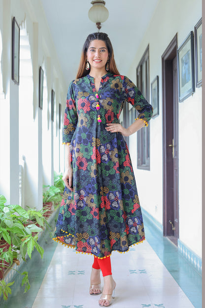 women cotton anarkali kurta