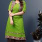 Floral Print A-line Kurta (Green)