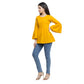 casual 3 4 sleeve solid women yellow top