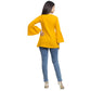 casual 3 4 sleeve solid women yellow top