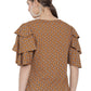 Rayon Floral Printed Regular Top (Brown)