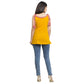 Casual Noodle Straps Printed  Yellow Top