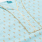  Cotton Slub Gold Printed Straight Kurta & Palazzo Set (Ice Blue)