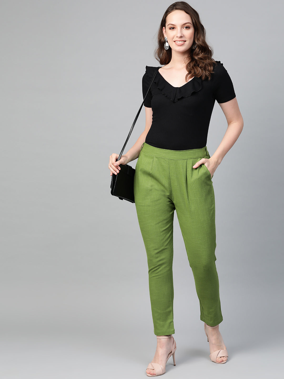 Buy Olive Green Trousers & Pants for Men by NETPLAY Online | Ajio.com
