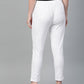  Cotton Slub Solid Regular Fit Casual Trouser Pants (WHITE)