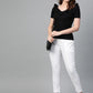 Cotton Slub Solid Regular Fit Casual Trouser Pants (WHITE)
