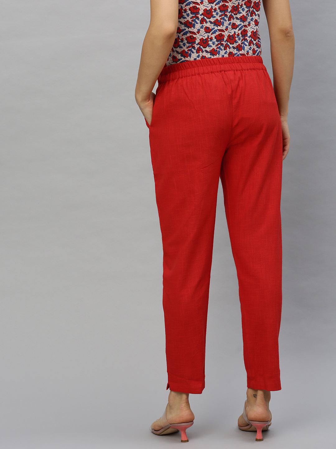 Buy SPAN Regular Fit Cotton Women's Festive Wear Pants | Shoppers Stop