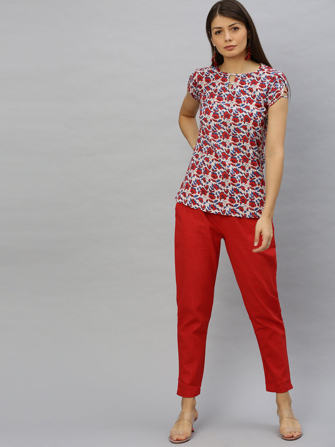 Trendy Printed Pencil Pants for women online Go Colors