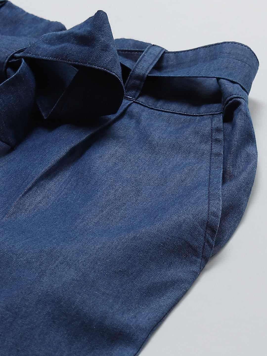 Denim Mid-Rise Culottes with Waist Tie-Up – Yash Gallery