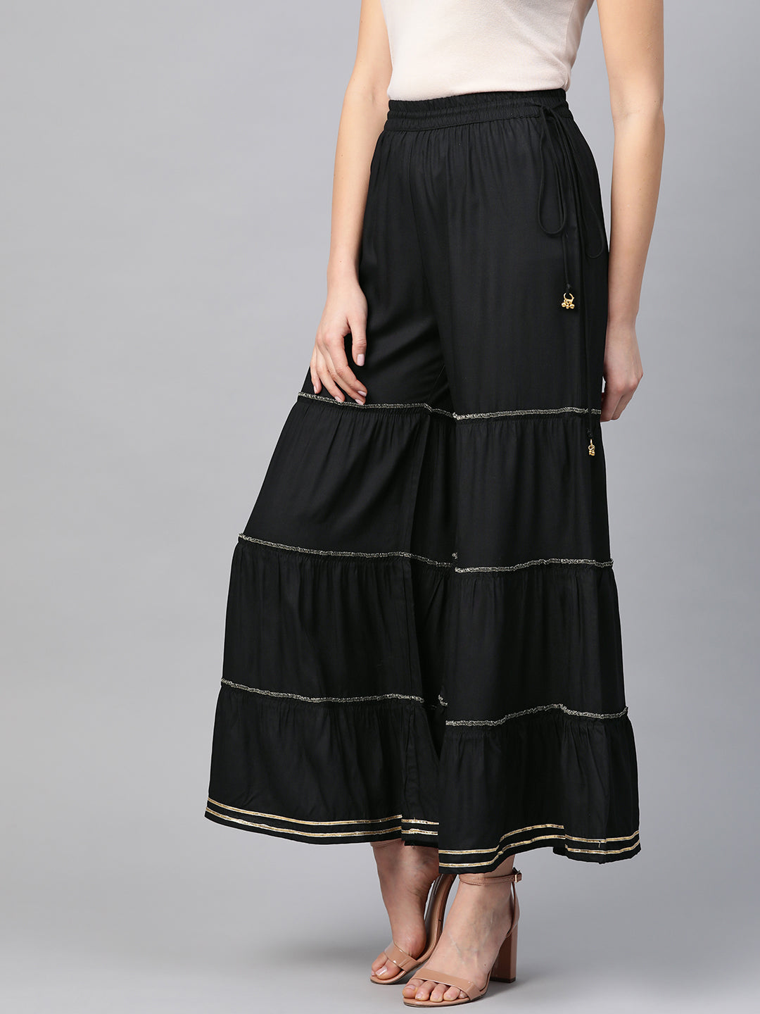 women rayon sharara black